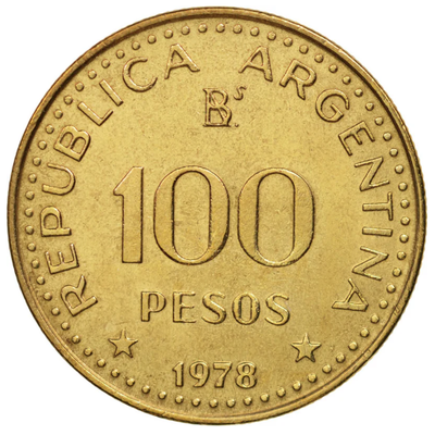 Moneda Mula 100 Pesos 1978 o 1979